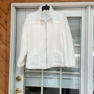 Chico’s Sherpa Quilt Jacket. Antique White. NWT.